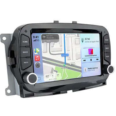 Produktbild von Hexinex 7 Zoll Autoradio Carplay Android Auto 2+64GB Für Fiat 500 2016-2019 GPS Navi WiFi BT SWC FM RDS DSP 2DIN USB DAB+