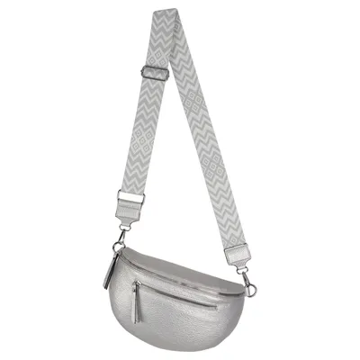 Produktbild von Bauchtasche Crossbody-Bag Umhängetasche Kunstleder Italy-Design SILVER (955)
