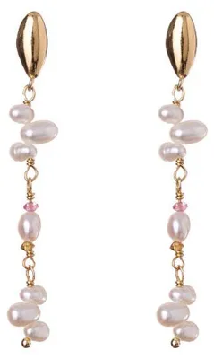 Image de Boucles d'oreilles pendantes plaquées or avec perles et tourmaline AL4660.01.000