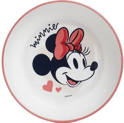 Zdjęcie produktu dla Miska dla Dzieci Minnie Mouse, Antypoślizgowa, Do Mikrofalówki, 14 cm, Bez BPA