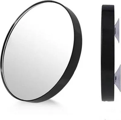Obrázek produktu pro Jumada - Zrcátko na make-up - zrcátko - zvětšovací zrcátko - 10x zvětšení - přísavky - kulaté - černé - průměr: 9 cm