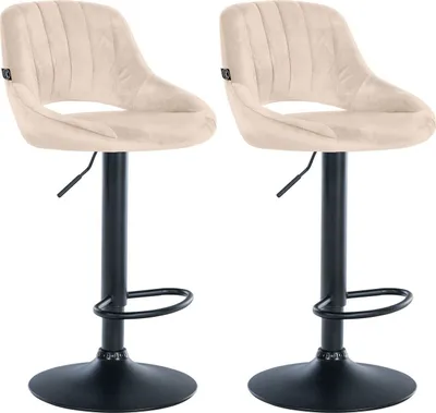 Produktbild von 2er Set Barhocker Milet Samt B creme