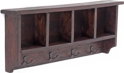 Obrázek produktu pro RUSTICKÁ NÁSTĚNNÁ SKŘÍŇ s přihrádkami "VINTAGE 70" | 70x27x11cm(ŠxVxH) | Barva: 03 tmavě hnědá