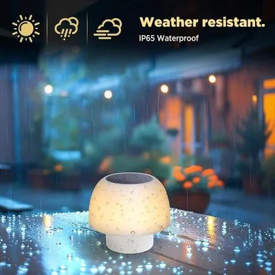 Produktbild von LED Tischlampe mit 4 Dimmstufen, Solar und Akku, Nachttischlampe für Schlafzimmer, Kinderzimmer und Dekoration