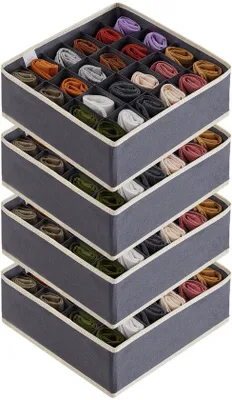 Produktbild von Graue 24-Fach-Kleider-Organizer-Boxen, Unterwäsche- und Krawatten-Ablage