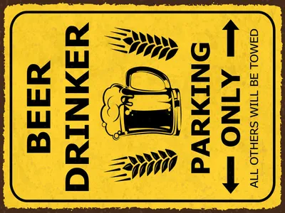 Produktbild von vianmo Blechschild 40x30 cm Beer Drinker parking only
