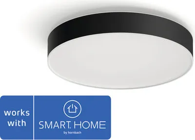 Obrázek produktu pro Philips Hue White ambiance Stropní svítidlo Enrave, velké, Chytré stropní světlo, Bluetooth/Zigbee, Černá, LED, Kov, Žárovky bez možnosti výměny