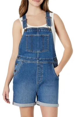 Produktbild von A. Essentials Damen Kurze Relaxed-Fit-Denim-Latzhose mit Mittlerem Stretchanteil