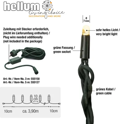 Produktbild von LED-System Profi Lichterkette außen verlängerbar warmweiß 40 LED ohne Netzkabel