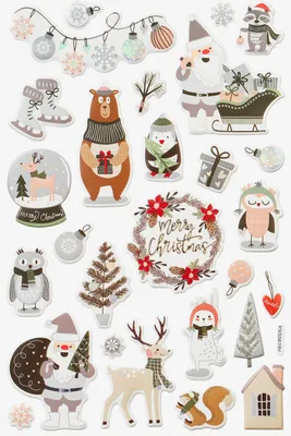 Produktbild von Weihnachts-Sticker zum Basteln und Dekorieren, verschiedene Motive, 1,3 bis 7,7 cm
