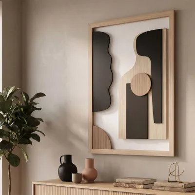 Immagine prodotto di Pannello decorativo in MDF, design 3D "Astry", 60x2x80 cm, colore naturale nero, marca Mauro Ferretti