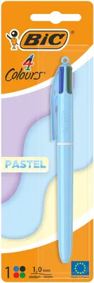 Image de Stylo à bille BIC 4 couleurs, mélange pastel, 1 pièce