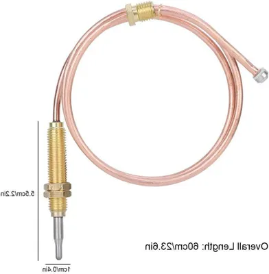 Productafbeelding van Gas Brander Thermokoppel - Vlamdetector Sensor - Gasapparaten Beveiligen - Snelle Temperatuurdetectie - 60 cm - Metaal