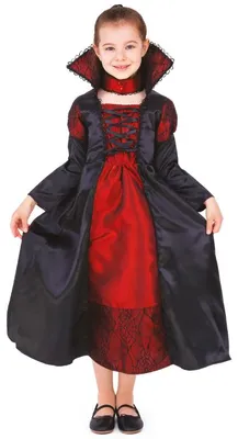 Produktbild von PartyPal Vampir-Kostüm für Mädchen, Gr. 110/120, Halloween