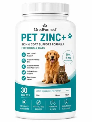 Image de PET ZINC+ - Complément alimentaire pour la peau et le pelage des chiens et des chats - 30 comprimés