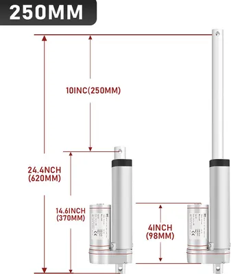 Produktbild von Fiqops 1500N Linearmotor Verstellantrieb Elektromotor Linearantrieb Linear Actuator Motor Hubgerüst Linearantriebsmotor 12V 250mm