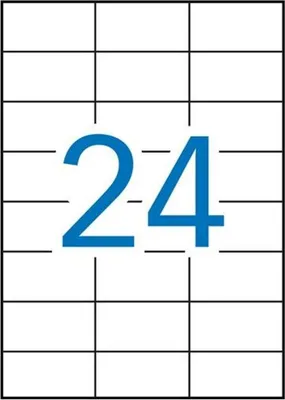 Produktbild von APLI 01273, Weiß, 70 x 37, 2400 Stück(e), 100 Blätter, A4