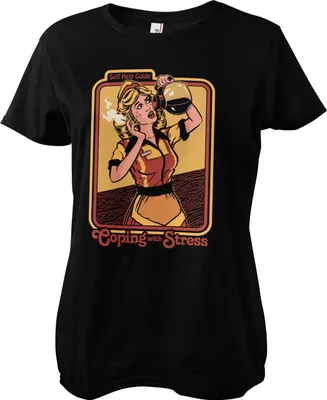 Produktbild von Coping With Stress Girly Tee - Large  - Black