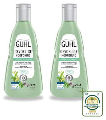 Immagine prodotto di 2 flaconi di shampoo Guhl per cuoio capelluto sensibile - 250 ml - confezione risparmio - 2 pezzi