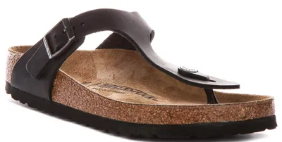 Produktbild von Birkenstock Gizeh Bs In Black Leather | Regular Fit – 5.5 UK - 39 EU - 8/8.5 F US / Black
