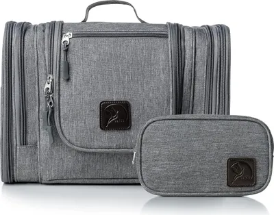 Produktbild von Famanu Kosmetiktasche für Damen und Herren - groß, grau