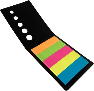 Produktbild von 125 Haftstreifen Pagemarker Haftnotizen Klebestreifen Haftmarker 5 neonfarben 14x49mm