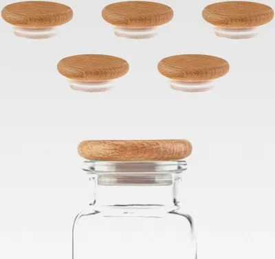 Produktbild von 6 Holzdeckel Buche für Gewürzgläser 3,9/4 cm auch passend für Ankerkraut Gläser
