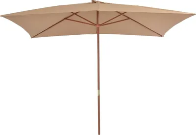Produktbild von vidaXL Slnečník s drevenou tyčou 200x300 cm Taupe