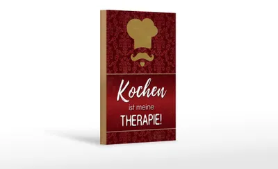 Produktbild von Holzschild Spruch 12x18cm Kochen ist meine Therapie