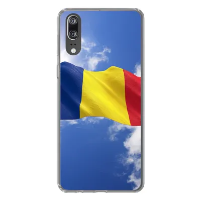 Produktbild von MuchoWow® Handyhülle Schutzhülle Hülle für Huawei P20 Rumäniens Flagge weht am Himmel Silikon Softcase Handy Hülle - Hardcover