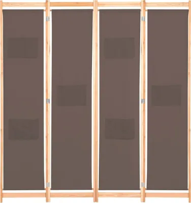 Obrázok produktu pre vidaXL 4-dielna deliaca stena do izby hnedá 160 x 170 x 4 cm Látka