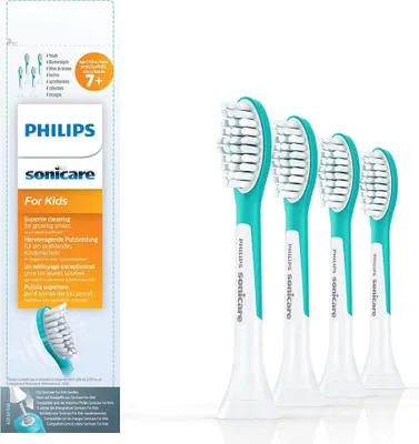 Obrázek produktu pro Philips Sonicare For Kids for Kids Standard HX6044/33 Standardní hlavice sonického kartáčku, 2 kusů, Modrá, Střední, Guma