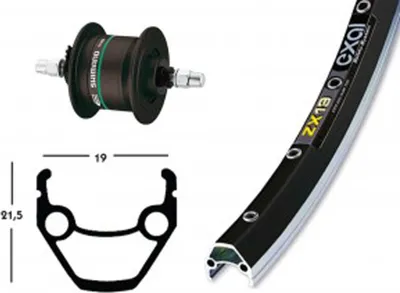 Zdjęcie produktu dla Koło V 28x1.75Hub.DHC3000 sz.Starr 36L Exal ZX 19 czarny/srebrny Niro-Spei.(sz)