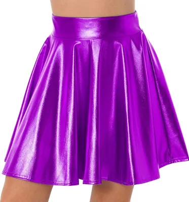 Produktbild von Damen Rock Gr. S Kurze Minirock Shiny Metallic Skater Rock Low Rise Röcke Tanz Tutu Party Club Kostüm