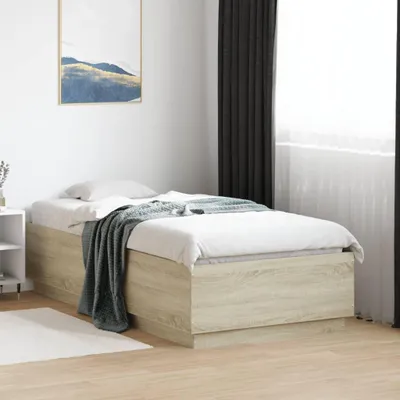 Produktbild von vidaXL Bettgestell mit LED Sonoma-Eiche 75x190 cm Holzwerkstoff
