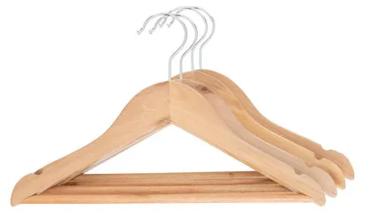 Produktbild von Set aus 4 kinderkleiderbügeln holz h19cm  - Atmosphera créateur d'intérieur