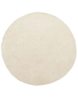 Produktbild von BELIANI Läufer Teppich Beige Polyester ⌀ 140 cm Rund Hochflor Modern Maschinengetuftet Fußbodenheizung Geeignet Wohnzimmer Schlafzimmer Flur