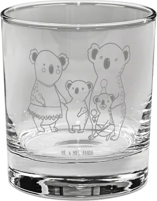 Produktbild von Mr. & Mrs. Panda Glas Koala Familie - Transparent - Geschenk, Papa, Cocktailglas, Koalas, Gin, Bruder, Family, Kinder, Tumbler, Longdrinkglas