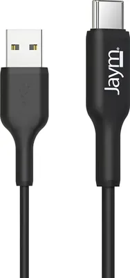 Produktbild von Jaym, USB auf Typ-C 2,4A 1M Lade- und Datensynchronisierungskabel, Schwarz