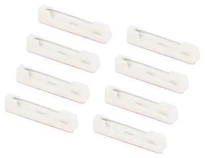 Produktbild von Sicherheitsnadeln mit selbstklebendem Broschenverschluss - Für Namensschilder und Schmuckherstellung - 50 Stück, Weiß, 31 mm
