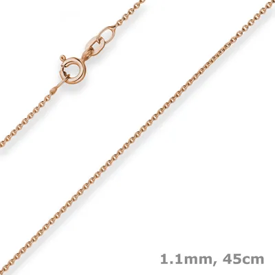 Produktbild von 1,1mm Rund-Ankerkette Collier mit Zwischenöse aus 585 Gold Rotgold 45cm