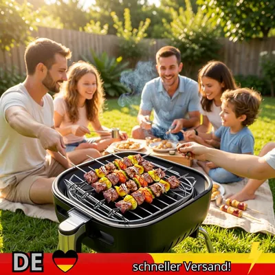 Produktbild von Grillset Outdoor mit Spießen Heißluftfritteuse Dampfgarer