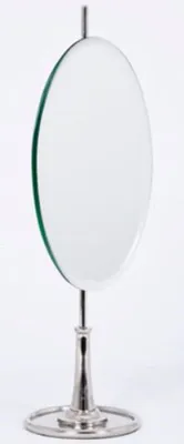 Produktbild von Casa Padrino Luxus Schminkspiegel Silber H. 56 cm - Ovaler Aluminium Schminktisch Spiegel