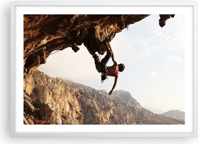 Produktbild von Gerahmtes Poster - Weißer Rahmen - Klettern extrem berge griechenland - 70x50 cm - Wand Bild - Wanddeko - Wandbilder - Wandposter - Bilderrahmen - Bilder - Kunstdruck - Wandbild - P2WAA70x50-2784