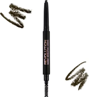 Image de Crayon à sourcils Revolution Duo Brow Definer, brun foncé
