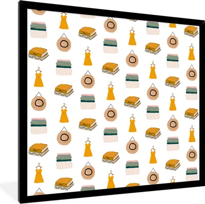 Produktbild von MuchoWow® MuchoWow® Gerahmtes Poster Farben - Muster - Kleidung 40x40 cm - Poster mit zchwarzem Bilderrahmen - Mit Rahmen - Wanddekoration Schlafzimmer