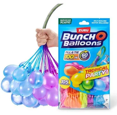 Immagine prodotto di Water Bombs - ZURU - Tropical Party - Pack of 3 bunches of 100 balloons - Ages 3+