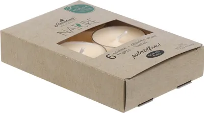 Produktbild von Teelichter "Nature" Creme 6er-Pack aus 100% natürlichen Rohstoffen ohne Palmöl