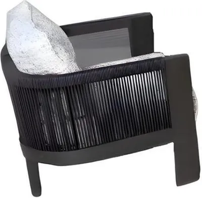 Image de Fauteuil de jardin Loungesessel Fauteuil de jardin avec coussins Coussin Fauteuil noir