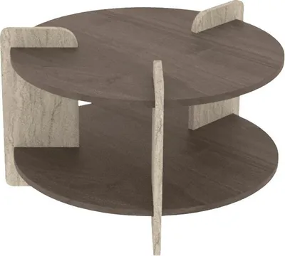 Imagen del producto de Calicosy - Mesa de centro redonda de doble tablero D70 cm MILO